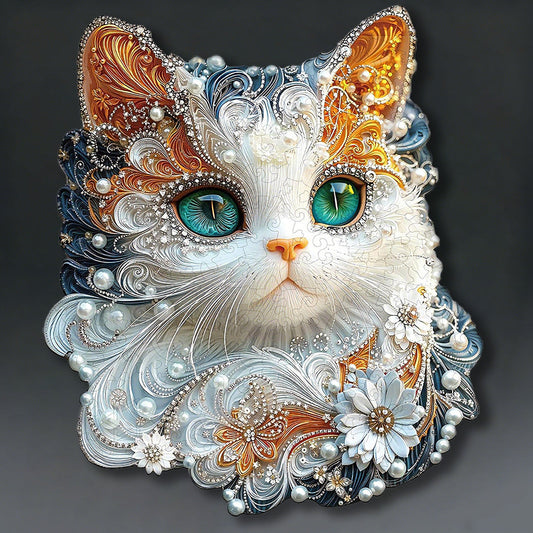 Jewelry Kitten Wooden Jigsaw Puzzle