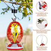 Hummingbird Feeder Hand Blown Glass